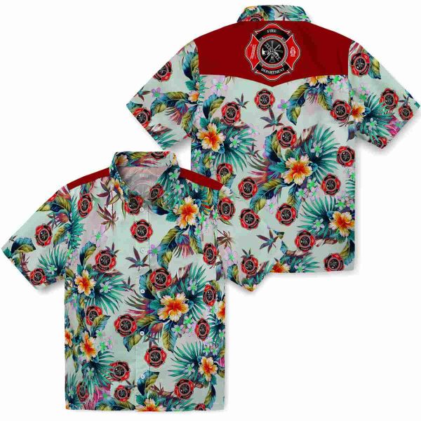 Firefighter Tropical Foliage Hawaiian Shirt Latest Model