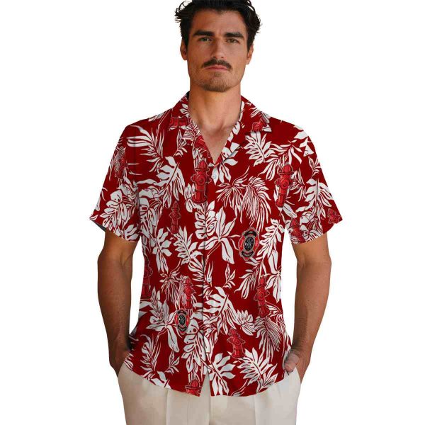 Firefighter Tropical Leaf Hawaiian Shirt High quality