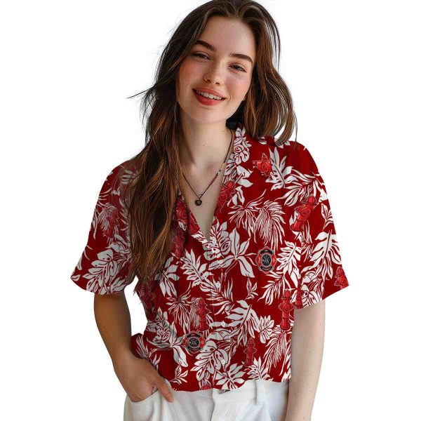 Firefighter Tropical Leaf Hawaiian Shirt Trendy