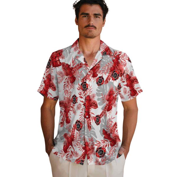 Firefighter Tropical Leaves Hawaiian Shirt High quality