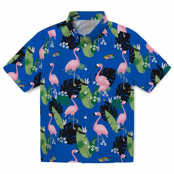 Fish Flamingo Leaf Motif Hawaiian Shirt Best selling