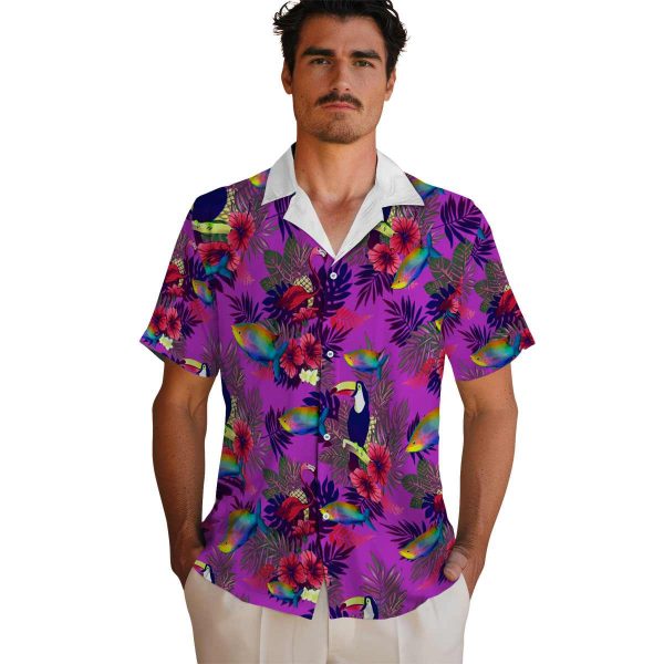 Fish Floral Toucan Hawaiian Shirt High quality