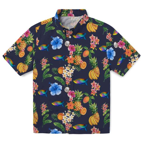 Fish Hibiscus And Fruit Hawaiian Shirt Best selling