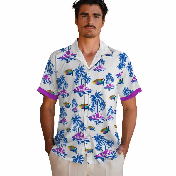 Fish Palm Island Print Hawaiian Shirt High quality