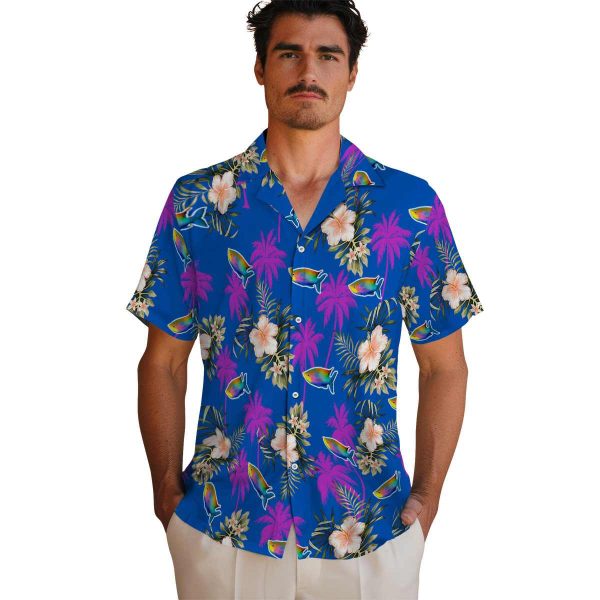 Fish Palm Tree Flower Hawaiian Shirt High quality