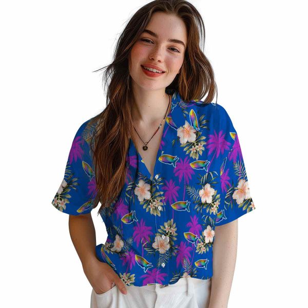 Fish Palm Tree Flower Hawaiian Shirt Trendy