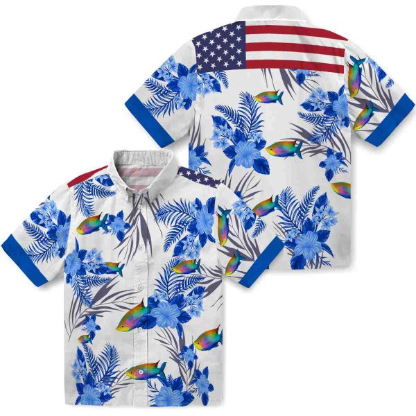 Fish Patriotic Hibiscus Design Hawaiian Shirt Latest Model