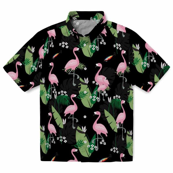 Fishing Flamingo Leaf Motif Hawaiian Shirt Best selling