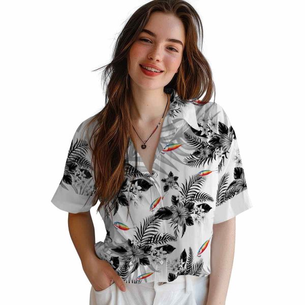 Fishing Hibiscus Palm Leaves Hawaiian Shirt Trendy