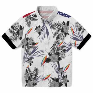 Fishing Patriotic Hibiscus Design Hawaiian Shirt Best selling