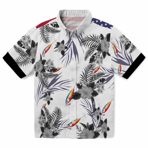 Fishing Patriotic Hibiscus Design Hawaiian Shirt Best selling