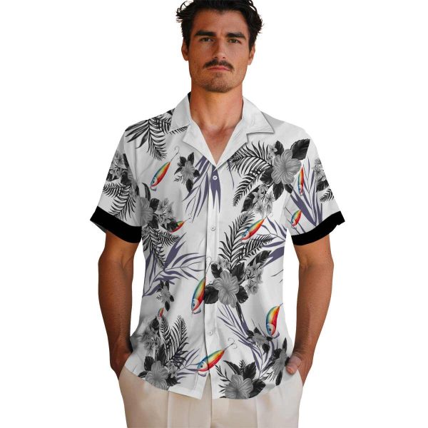 Fishing Patriotic Hibiscus Design Hawaiian Shirt High quality