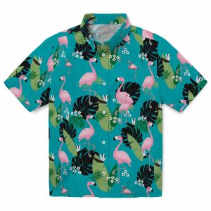 Flamingo Flamingo Leaf Motif Hawaiian Shirt Best selling
