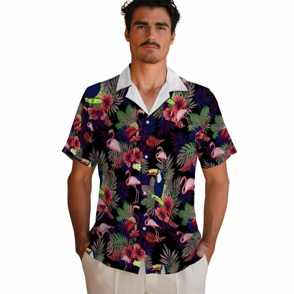 Flamingo Floral Toucan Hawaiian Shirt High quality