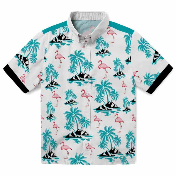 Flamingo Palm Island Print Hawaiian Shirt Best selling