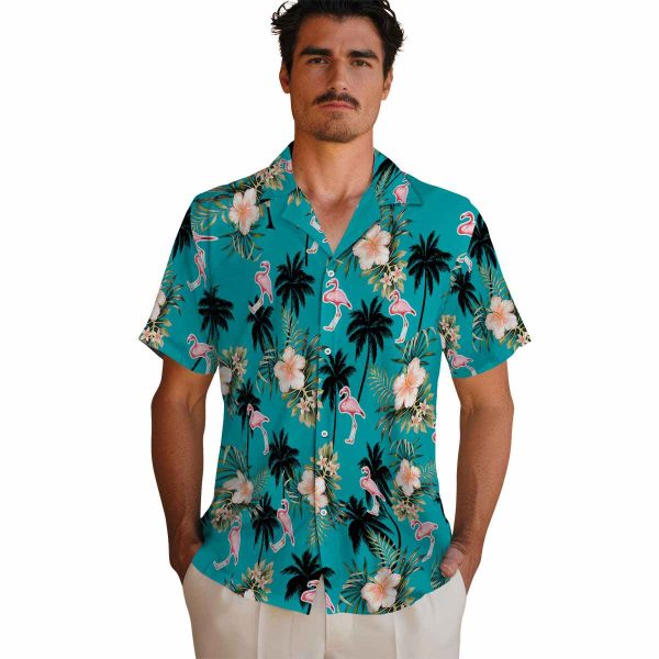 Flamingo Palm Tree Flower Hawaiian Shirt High quality