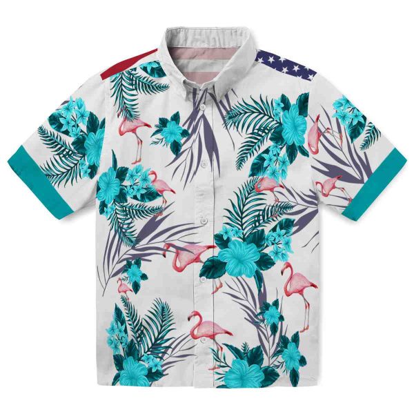 Flamingo Patriotic Hibiscus Design Hawaiian Shirt Best selling