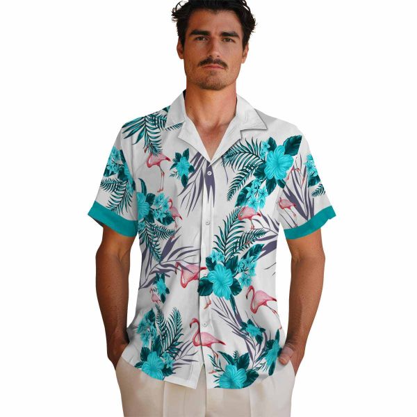 Flamingo Patriotic Hibiscus Design Hawaiian Shirt High quality