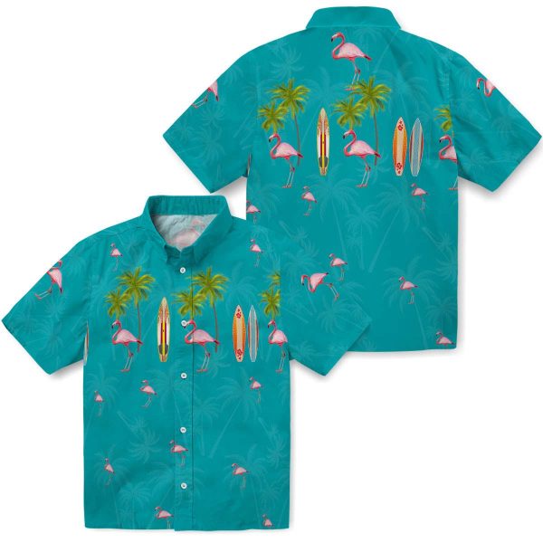 Flamingo Surfboard Palm Hawaiian Shirt Latest Model