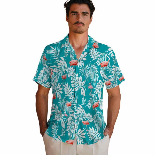 Flamingo Tropical Leaf Hawaiian Shirt High quality