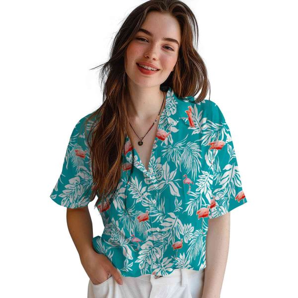 Flamingo Tropical Leaf Hawaiian Shirt Trendy