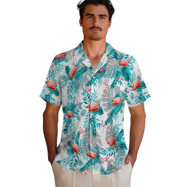 Flamingo Tropical Leaves Hawaiian Shirt High quality