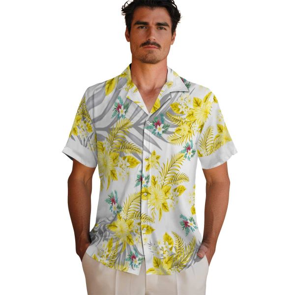 Floral Hibiscus Palm Leaves Hawaiian Shirt High quality