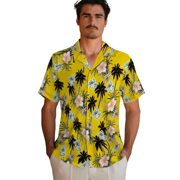 Floral Palm Tree Flower Hawaiian Shirt High quality