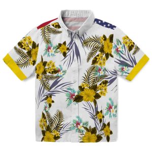 Floral Patriotic Hibiscus Design Hawaiian Shirt Best selling