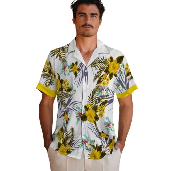 Floral Patriotic Hibiscus Design Hawaiian Shirt High quality