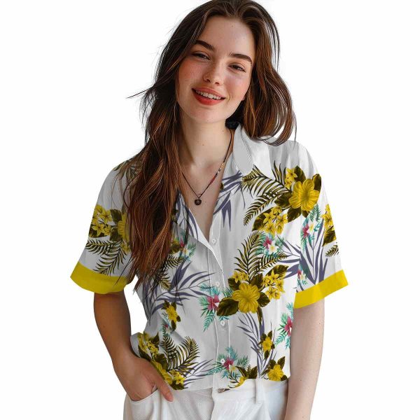 Floral Patriotic Hibiscus Design Hawaiian Shirt Trendy