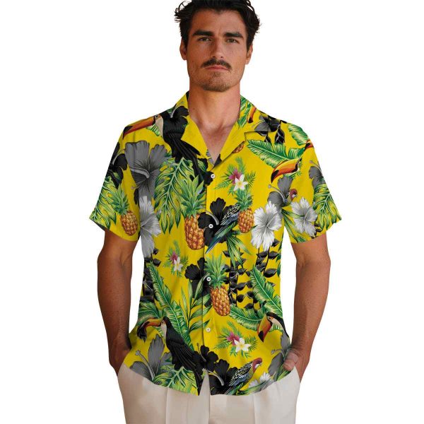 Floral Toucan Hibiscus Pineapple Hawaiian Shirt High quality