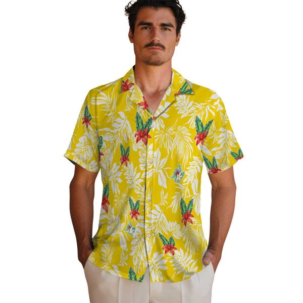 Floral Tropical Leaf Hawaiian Shirt High quality