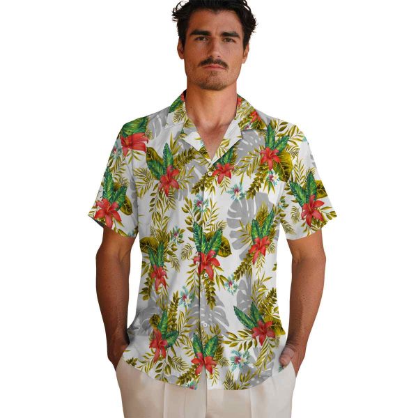 Floral Tropical Leaves Hawaiian Shirt High quality