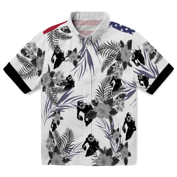 Football Patriotic Hibiscus Design Hawaiian Shirt Best selling