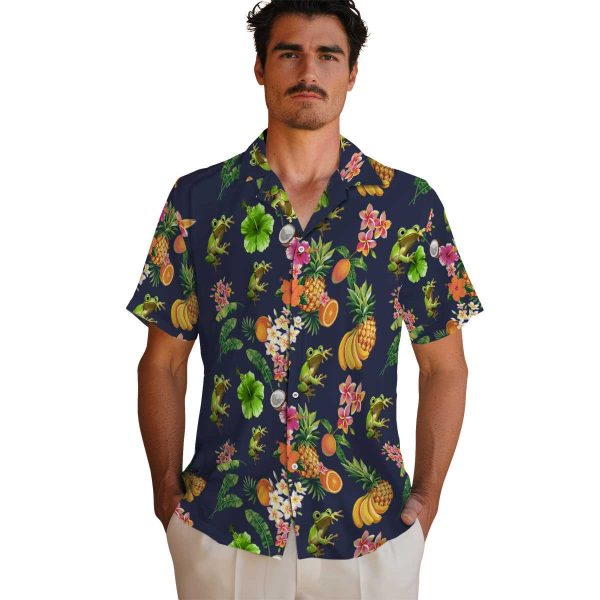 Frog Hibiscus And Fruit Hawaiian Shirt High quality