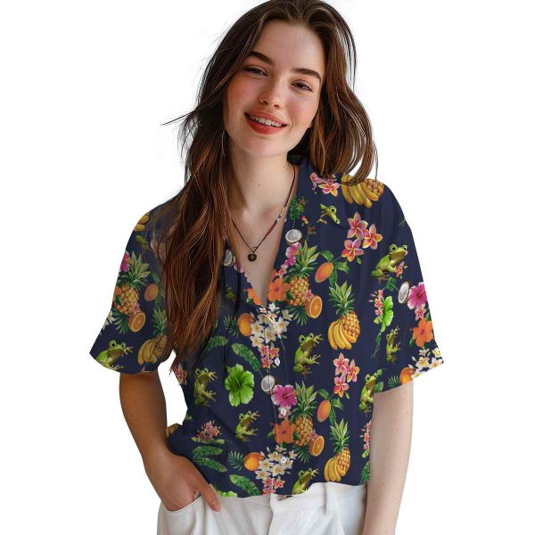 Frog Hibiscus And Fruit Hawaiian Shirt Trendy