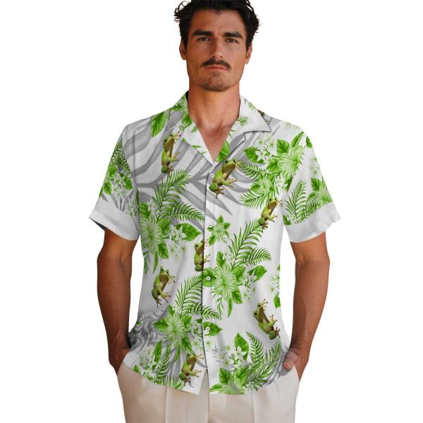 Frog Hibiscus Palm Leaves Hawaiian Shirt High quality