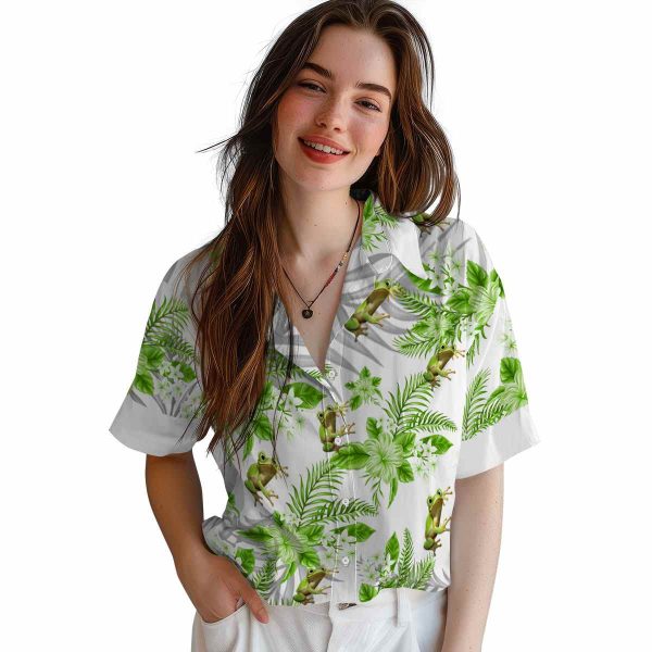 Frog Hibiscus Palm Leaves Hawaiian Shirt Trendy