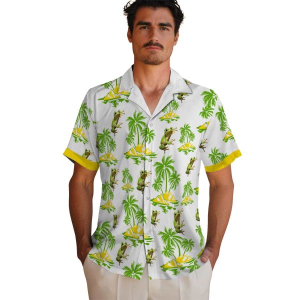 Frog Palm Island Print Hawaiian Shirt High quality