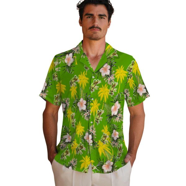 Frog Palm Tree Flower Hawaiian Shirt High quality