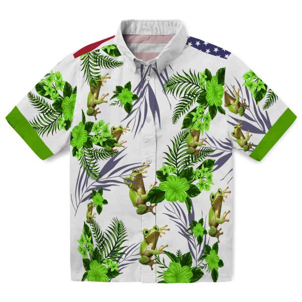 Frog Patriotic Hibiscus Design Hawaiian Shirt Best selling