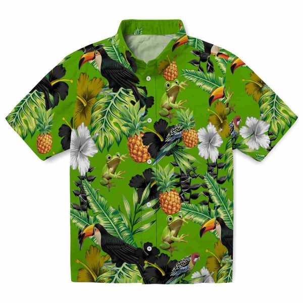 Frog Toucan Hibiscus Pineapple Hawaiian Shirt Best selling