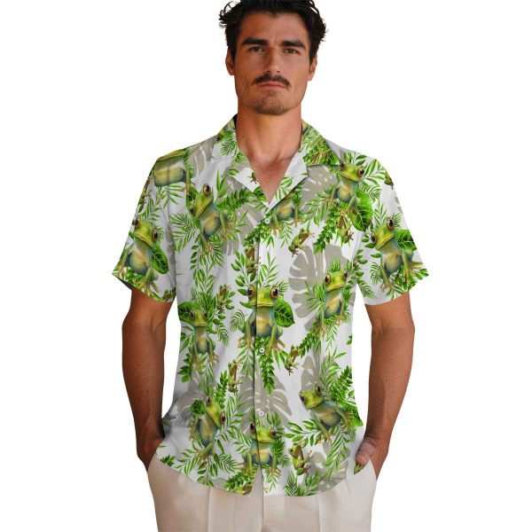 Frog Tropical Leaves Hawaiian Shirt High quality