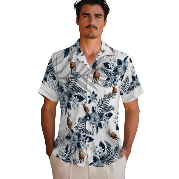 Goat Hibiscus Palm Leaves Hawaiian Shirt High quality