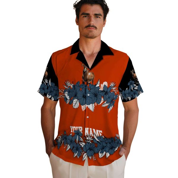 Goat Hibiscus Stripe Hawaiian Shirt High quality