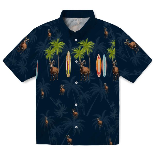 Goat Surfboard Palm Hawaiian Shirt Best selling