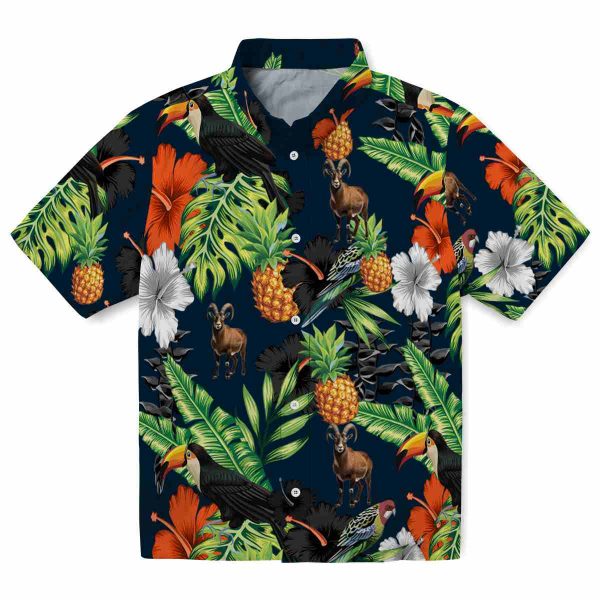 Goat Toucan Hibiscus Pineapple Hawaiian Shirt Best selling