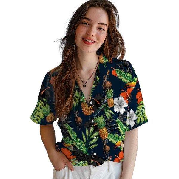 Goat Toucan Hibiscus Pineapple Hawaiian Shirt Trendy