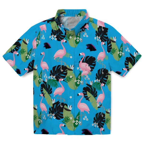 Godzilla Flamingo Leaf Motif Hawaiian Shirt Best selling